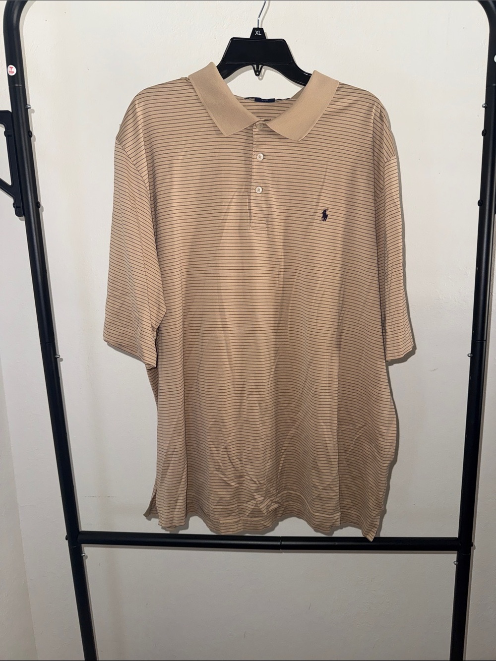 Polo by Ralph Lauren Tan Striped Short-Sleeve Polo